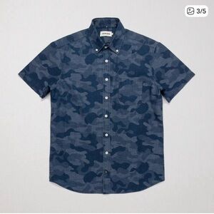 The Short Sleeve Jack in Indigo Jacquard Camo